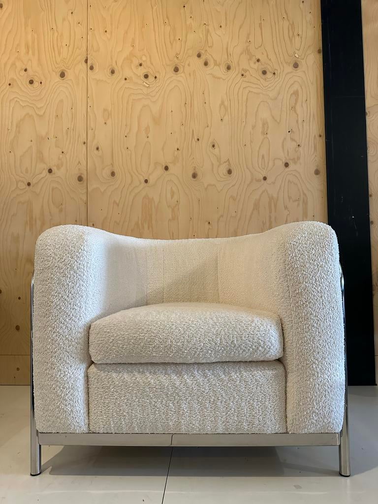 Zanotta Onda Fauteuil - Chroom & Vol Aniline Leder, Ophalen, Italy, Zo goed als nieuw, Zanotta