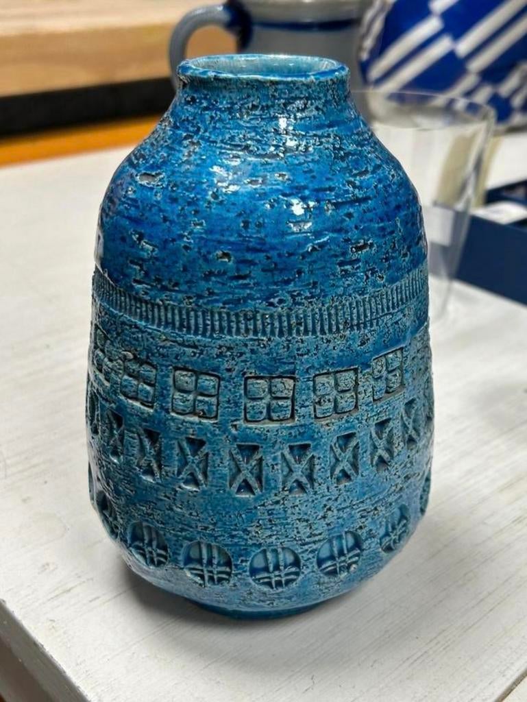 Vaas Rimini Blu ontworpen Italiaanse Aldo Londi voor Bitossi, Antiek en Kunst, Antiek | Keramiek en Aardewerk, Ophalen of Verzenden