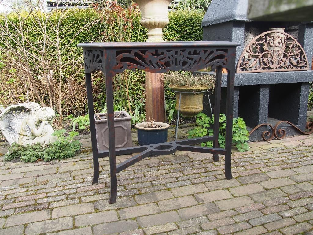 Smalle Haltafel/Sidetabel, Ophalen, Gebruikt, 25 tot 50 cm, Overige vormen