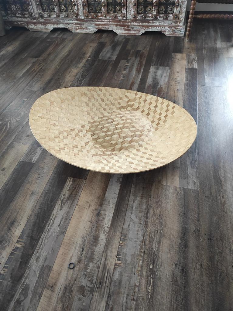 Vintage ikea bamboe schaal, Ophalen, Rond, Hout