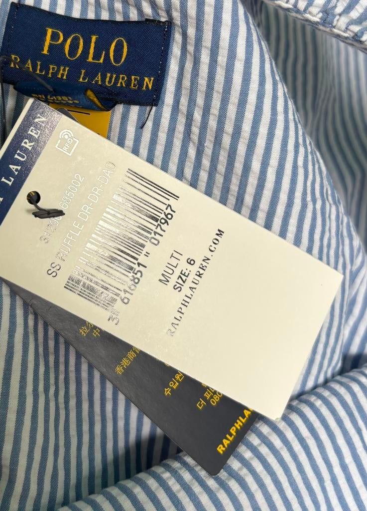 Ralph Lauren seersucker jurk maat 6 NIEUW, Nieuw, Customercare@rl.com, Ralph Lauren, Jurk of Rok