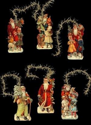 Kerstboomhangers nostalgische Kerstmannen poezieplaat 6-300, Verzenden