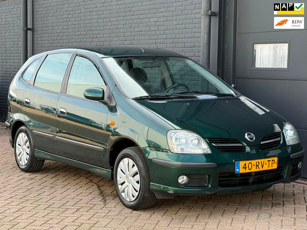 Nissan Almera Tino 1.8 Acenta AIRCO NAVI CRUISE Verbruikt ol, Stof, Almera Tino, 116 pk, Origineel Nederlands