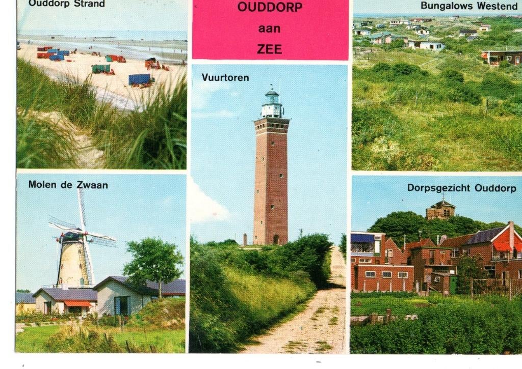 Ouddorp.  5 luik., Verzenden, 1960 tot 1980, Gelopen, Zuid-Holland