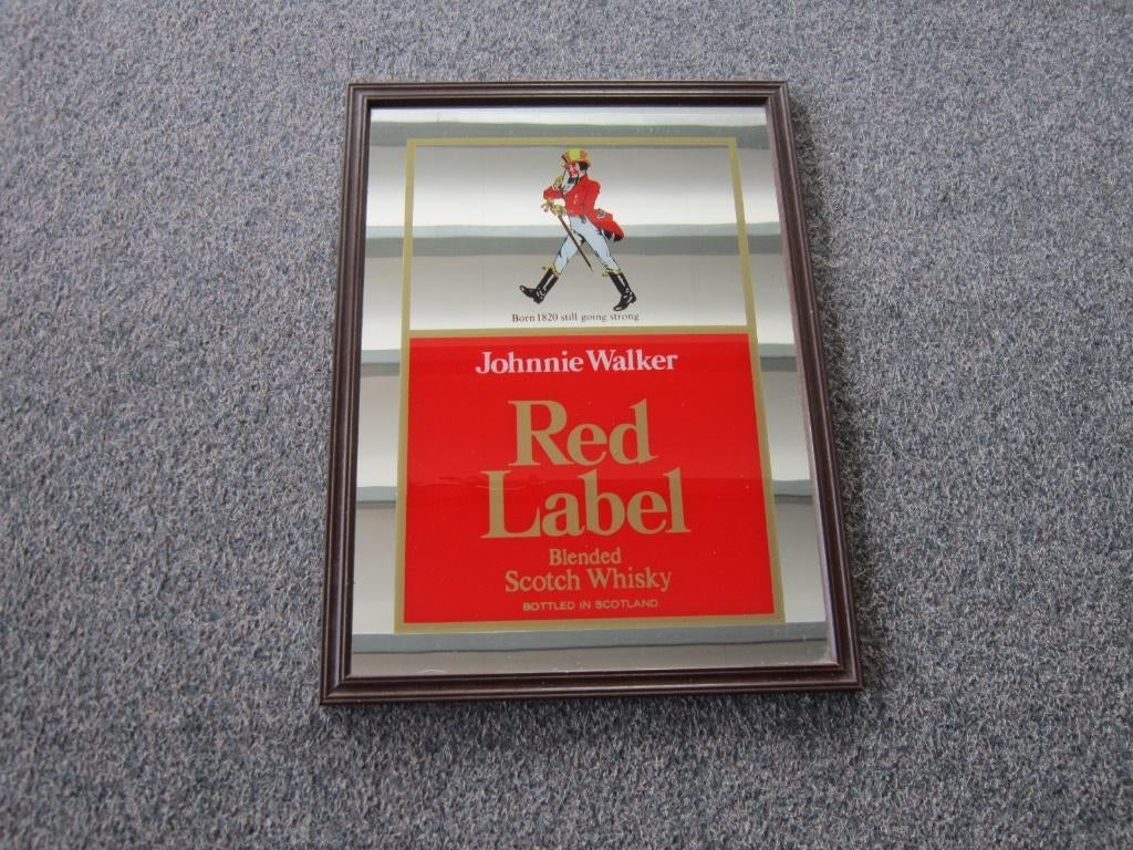 JOHNNIE WALKER WHISKEY SPIEGEL, Ophalen, Zo goed als nieuw, Reclamebord