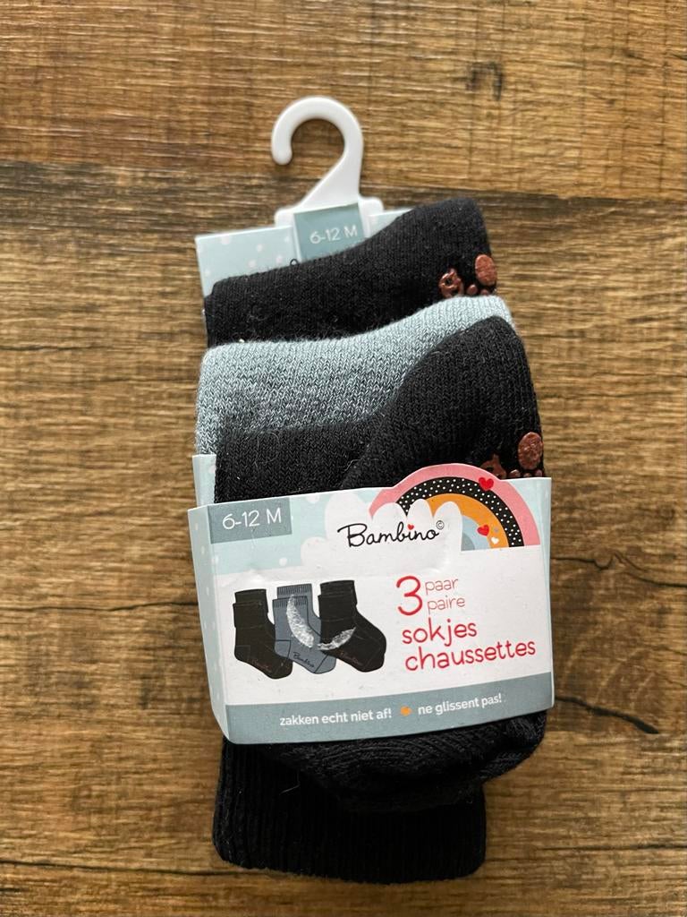 Nieuwe Bambino sokjes 3-pack, maat 6-12 maanden, Kinderen en Baby's, Babykleding | Schoentjes en Sokjes, Ophalen of Verzenden