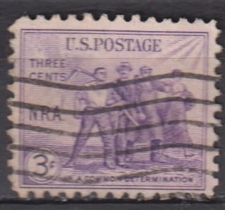 Amerika USA 1933 Nationale Recovery Act NRA, Verzenden, Gestempeld, Overige thema's