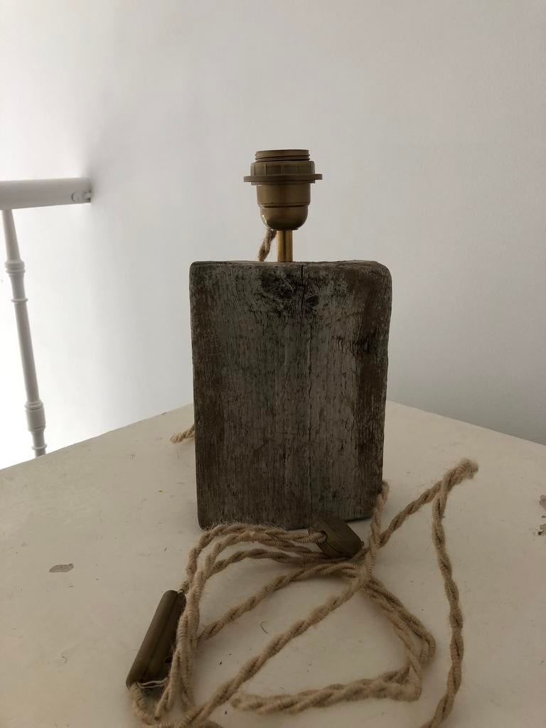 LAMP LAMPENVOET WRAKHOUT DRIJFHOUT 2 STUKS, Huis en Inrichting, Lampen | Tafellampen, Ophalen of Verzenden, Zo goed als nieuw