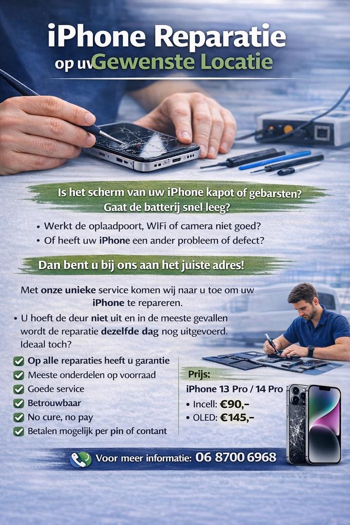Phone 11 schermreparatie: €49,-, Telecommunicatie, Mobiele telefoons | Toebehoren en Onderdelen, Geen, Nieuw, Ophalen of Verzenden