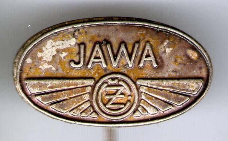 JAWA zilverkleurig motorfiets speldje ( G_055 ), Verzenden, Zo goed als nieuw, Transport, Speldje of Pin