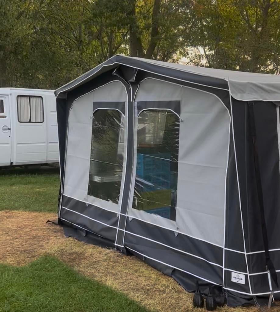 Voortent caravan maat 6 (781-805cm) met stalen frame, Caravans en Kamperen, Voortenten en Luifels, Ophalen, Gebruikt, Overige merken