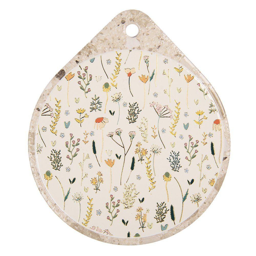 Clayre & Eef keramieken pannenonderzetters bloemen met kurk, Keramiek, Overige typen, Nieuw, Ophalen of Verzenden