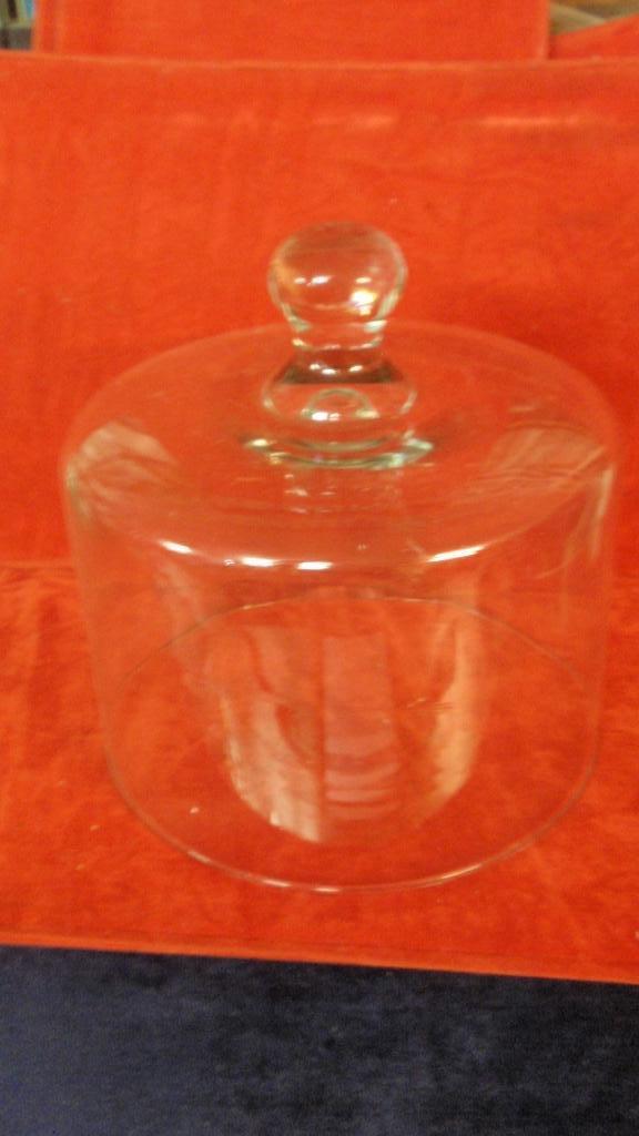 Zware oude glazen stolp, Ophalen of Verzenden, Gebruikt