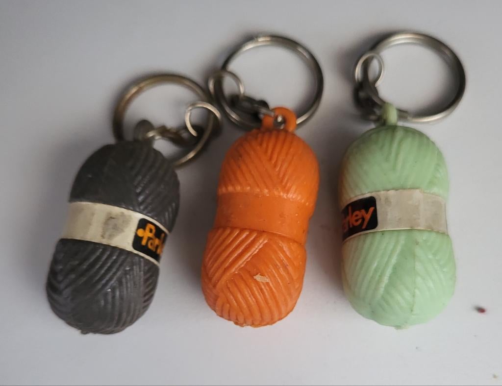 Vintage Sleutelhangers Parley Wol (Set van 3), Ophalen of Verzenden