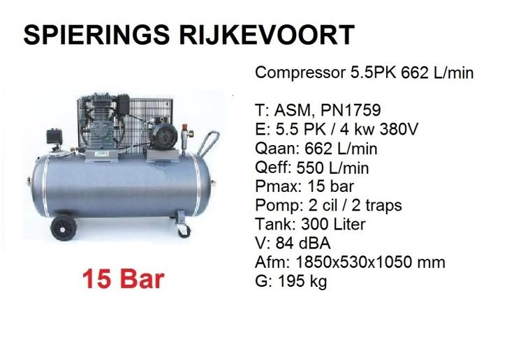Compressor 15 bar 650 l/min  vrachtwagenbanden truck LKW, Niet ingevuld, Niet ingevuld, Nieuw, Niet ingevuld