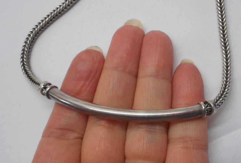 Zilveren vintage ketting vossenstaart nr.1757, Verzenden, Zo goed als nieuw, Zilver, Zilver