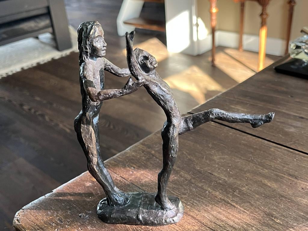 Brons sculptuur danseressen - Corry Ammerlaan van Niekerk, Minder dan 20 cm, Ophalen of Verzenden, Brons, Bruin