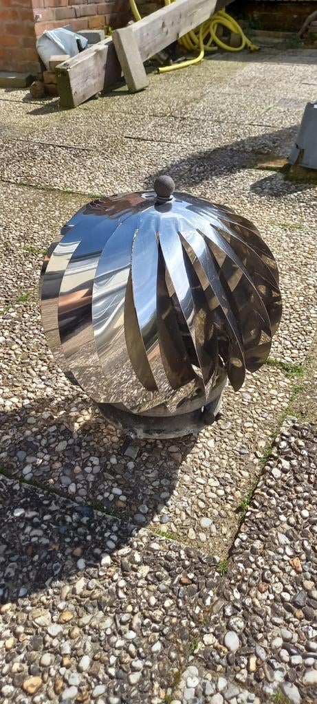 Roterende schoorsteenkap trekkap rvs, Ophalen of Verzenden, Gebruikt, Hout, Houtkachel