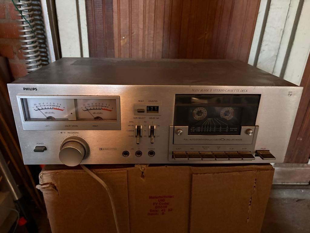 Philips N5151 Mark II Stereo Cassette Deck, Audio, Tv en Foto, Cassettedecks, Ophalen, Enkel, Philips, Tiptoetsen