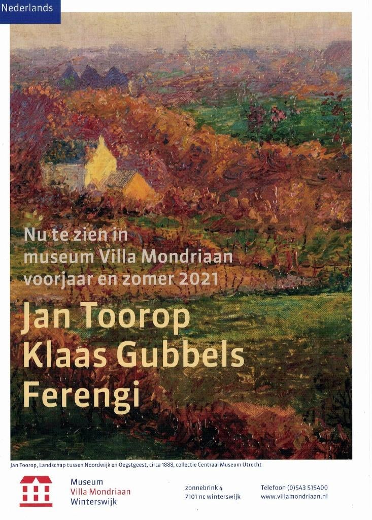 Jan Toorop, Klaas Gubbels, Ferengi in Museum Villa Mondriaan, Ophalen of Verzenden, Nieuw