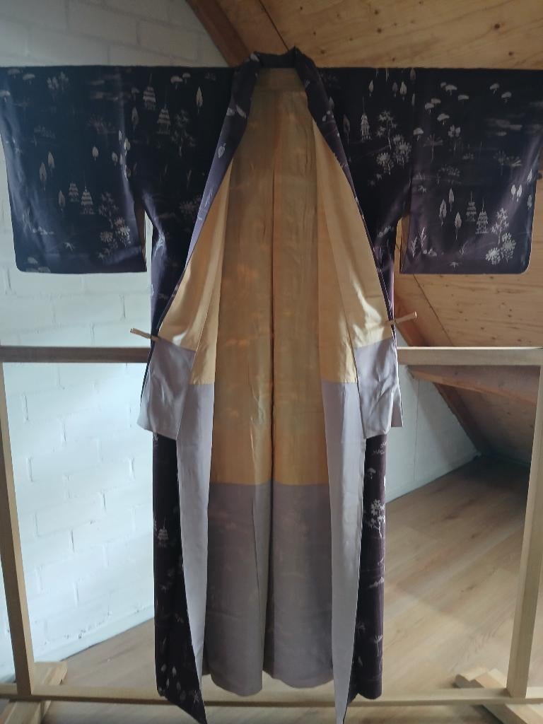 Traditionele Japanse Kimono perple temple, Ophalen of Verzenden