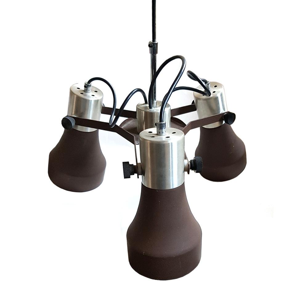 Vintage Hanglamp Met 3 Spotjes, Huis en Inrichting, -, -, Ophalen of Verzenden, Metaal