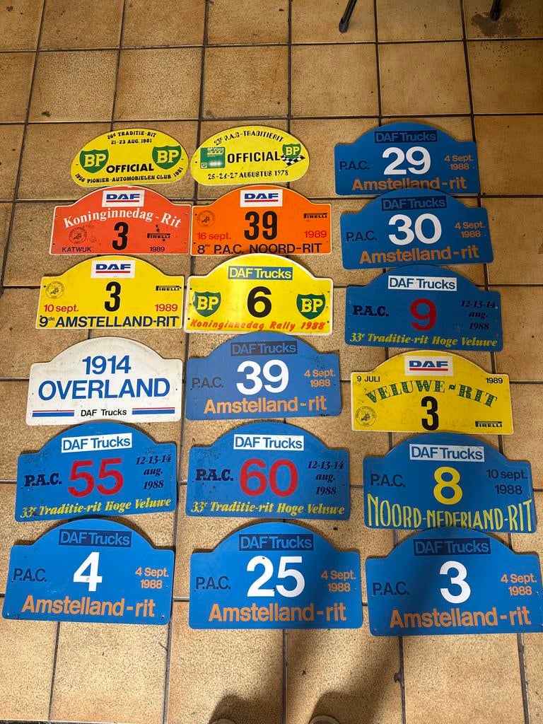Collectie DAF Trucks rallyborden, Ophalen, Gebruikt, Auto's