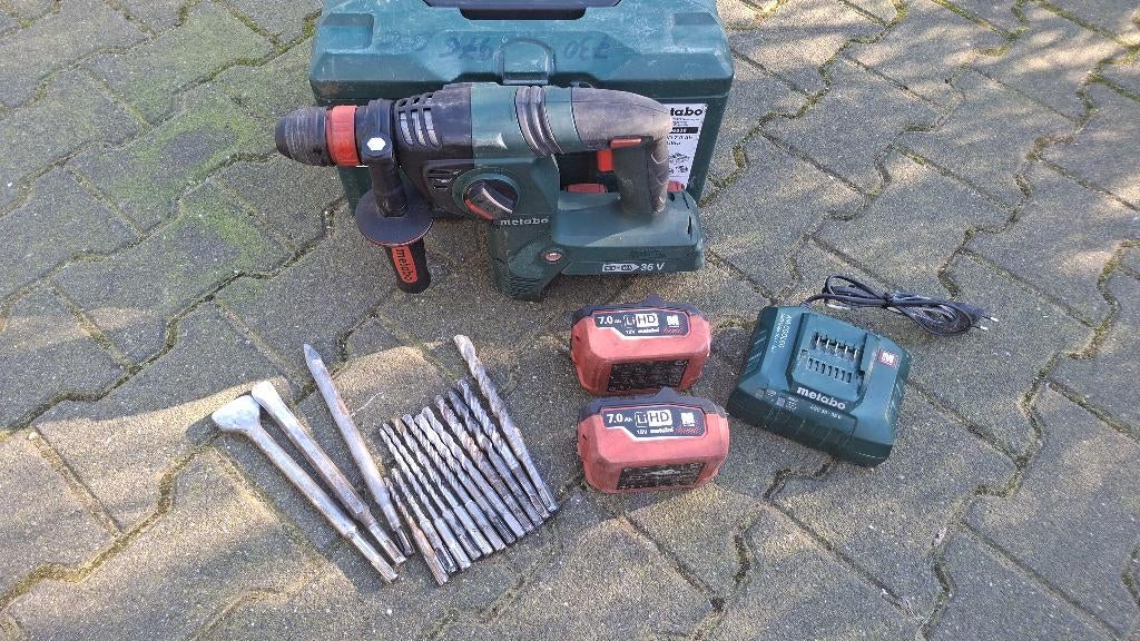 Metabo KHA 36-18 LTX 32 Boorhamer sds plus 2x 18v 7.0 Accu!, ., Ophalen of Verzenden, Zo goed als nieuw, .