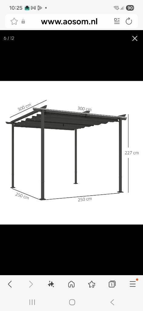 Tekoop Terras overkapping 3x3, Ophalen, Gebruikt, Tuinpaviljoen