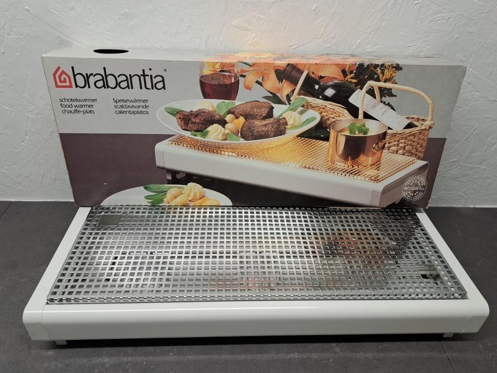 Brede Brabantia schotelwarmer, Ophalen, Zo goed als nieuw, Metaal, Wit