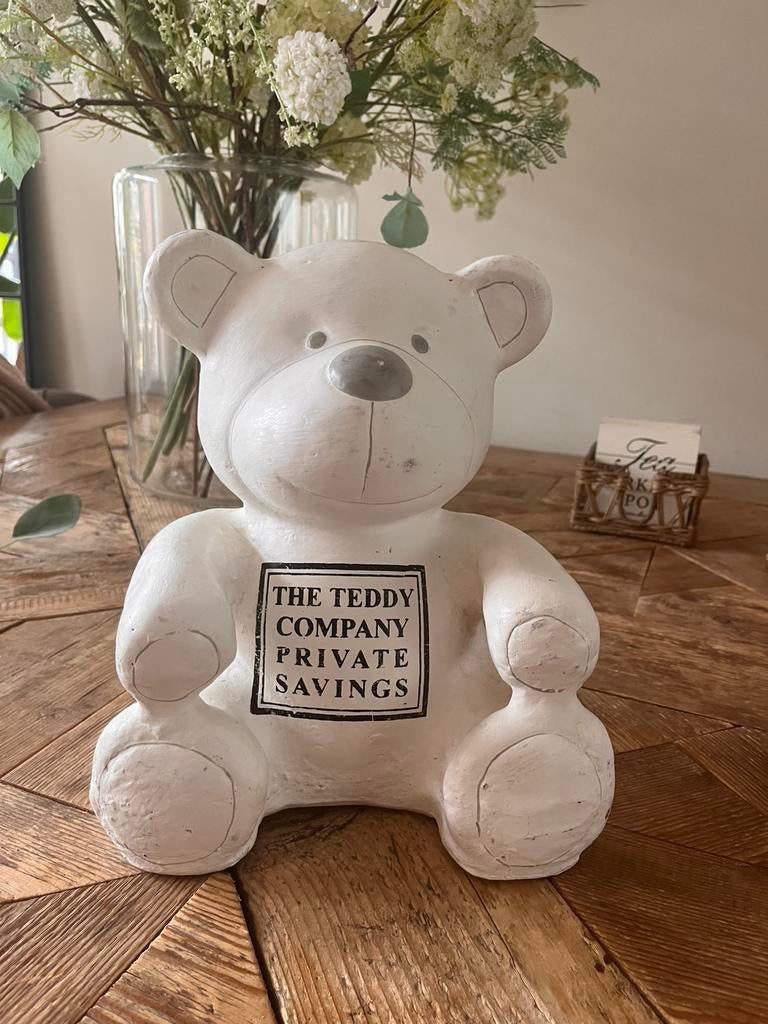 Riviera Maison Teddy spaarpot, Verzamelen, Ophalen, Zo goed als nieuw, Steen, Aardewerk of Keramiek, Dier