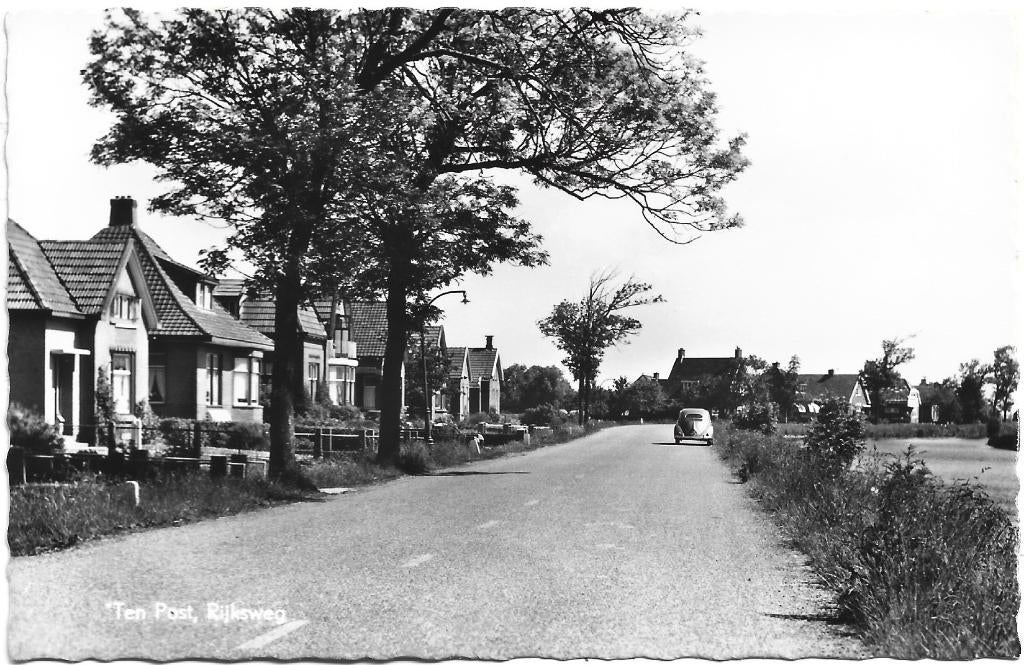 Ten Post;  Rijksweg  ( kaart 2 ), Verzenden, 1960 tot 1980, Gelopen, Groningen