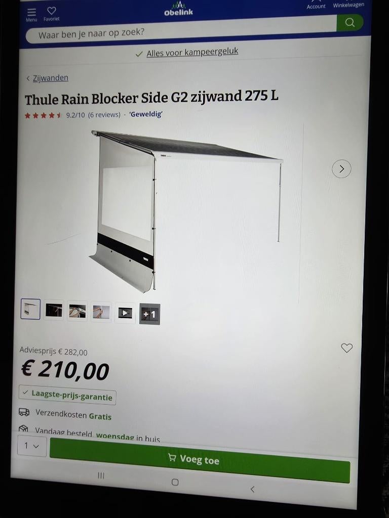 Thule Rain Blocker G2 linkse en rechtse zijwand, Ophalen, Nieuw, Thule