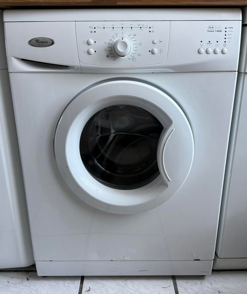 WHIRLPOOL WASMACHINE  A+A 5KG  TEXAS 1400, Ophalen, 1200 tot 1600 toeren, Gebruikt, 4 tot 6 kg