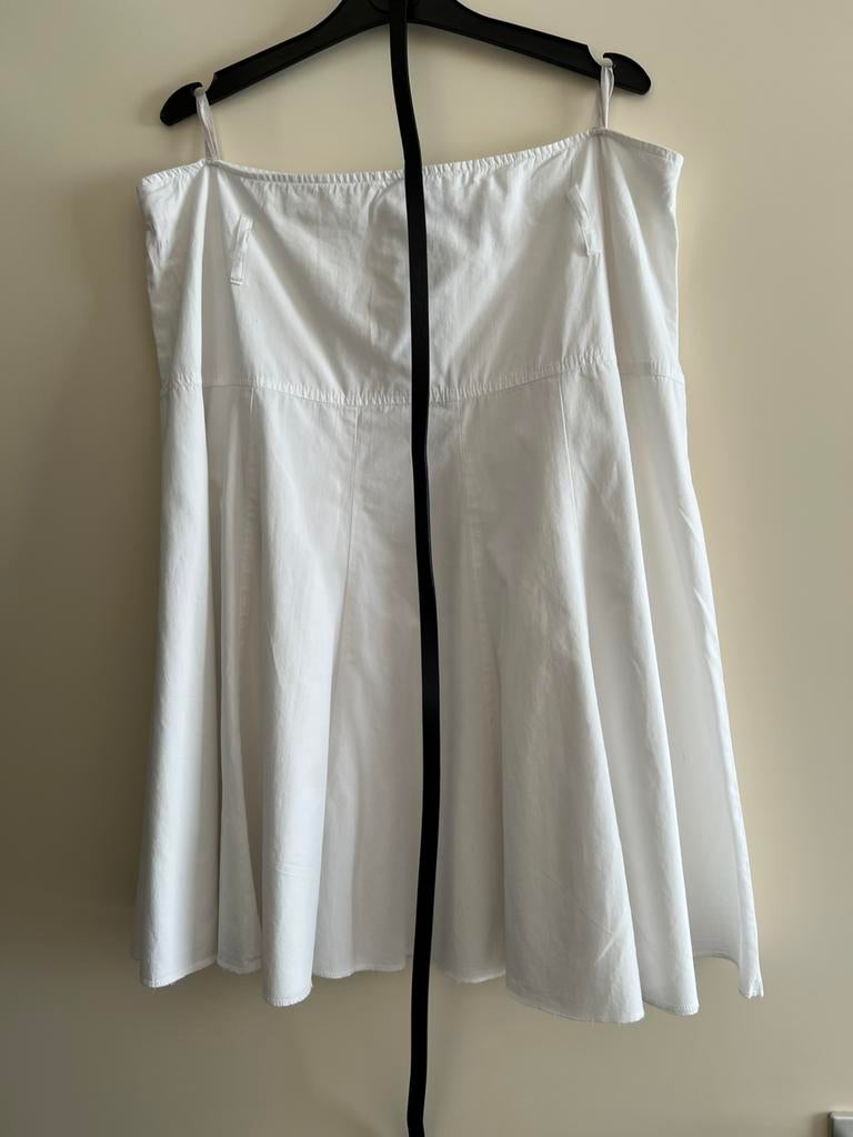 Nette Katoenen Witte 14 baans Katoenen Rok van MS mode mt 46, Wit, Maat 46/48 (XL) of groter, Ophalen of Verzenden, Knielengte