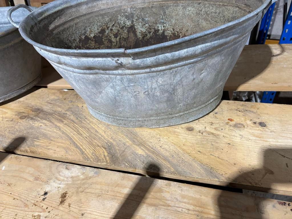 Zinken emmer, Ophalen, Gebruikt, Zink, Met handgreep