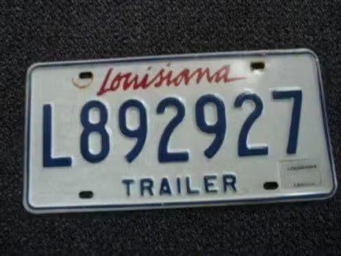 Kentekenplaat licenseplate Louisiana Trailer USA, Verzenden, Gebruikt, Auto's