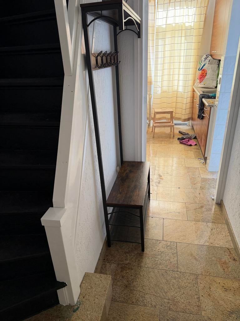 Kapstok met schoenenrek - Industrieel design, Huis en Inrichting, Woonaccessoires | Kapstokken, Gebruikt, Ophalen of Verzenden