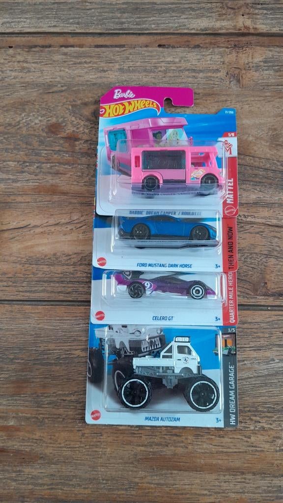 Hot Wheels Barbie Dream Camper, Ford Mustang, Celero GT,, Ophalen of Verzenden