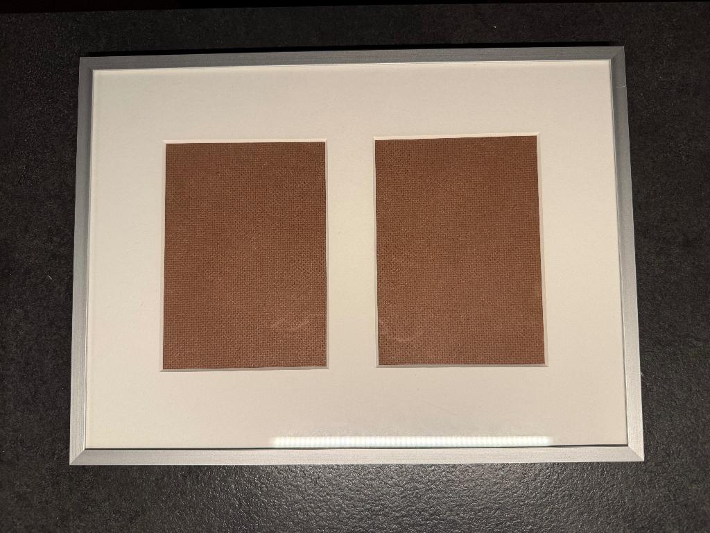 Wissellijst aluminium met passe partout voor 2 foto's, Ophalen, Minder dan 50 cm, Gebruikt, Metaal of Aluminium