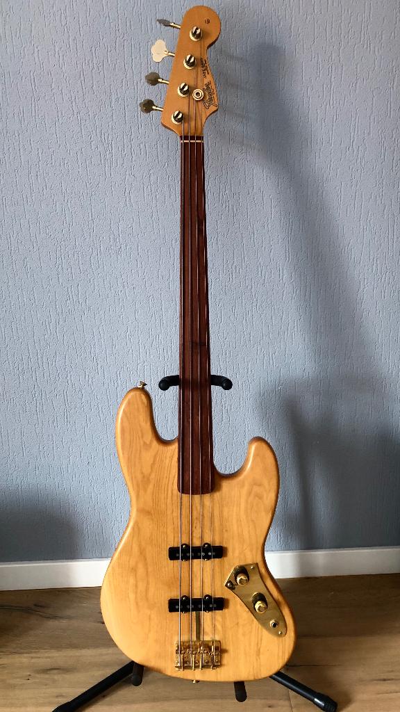 Fender Custom Shop Jazz bass fretless ‘62, Ophalen, Zo goed als nieuw, Elektrisch, Fretloos