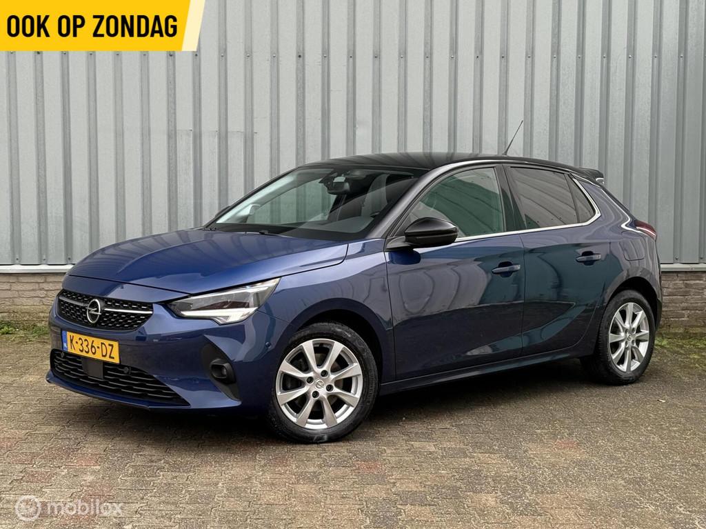Opel Corsa 1.2 Elegance | Carplay | Camera | ECC | LED, 101 pk, Blauw, Leder en Stof, 49 €/maand