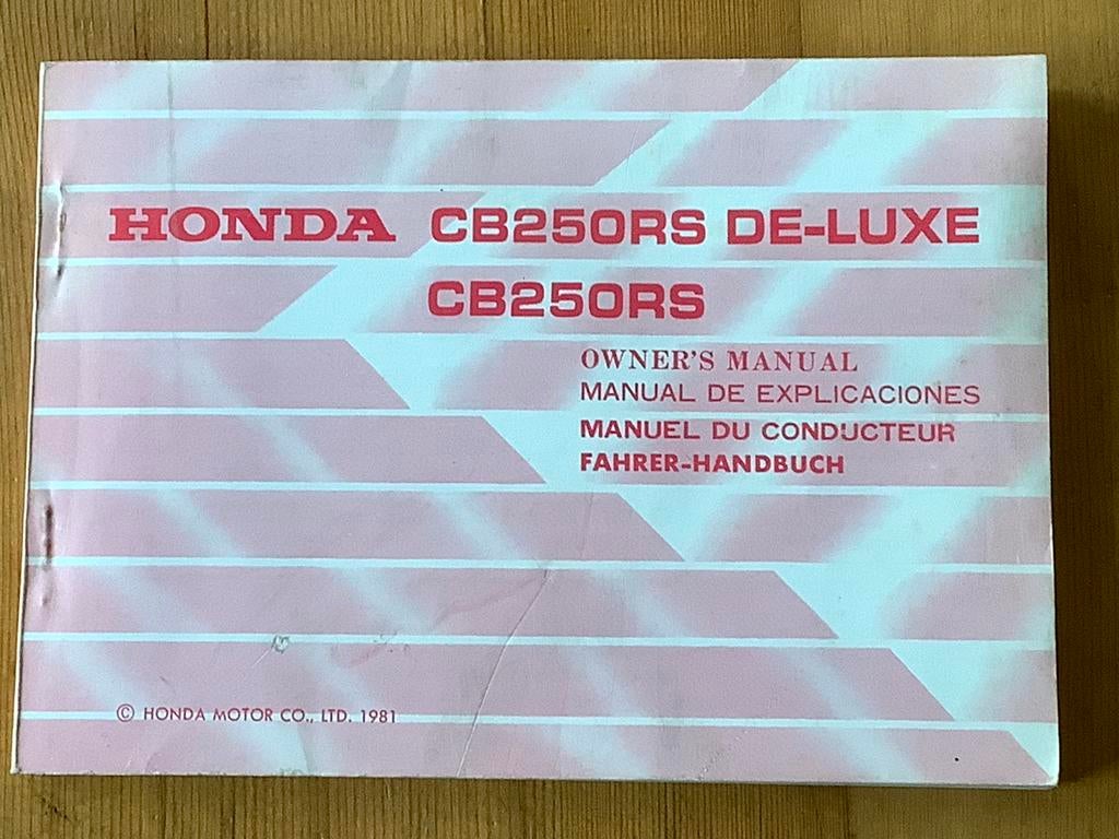 Instructieboekje Honda CB 250 RS, Ophalen of Verzenden, Honda