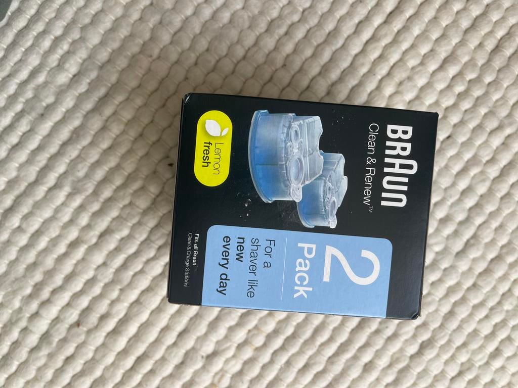 Braun Clean & Renew navulling, 2 stuks, lemon fresh, Ophalen of Verzenden, Nieuw, Scheren en Epileren
