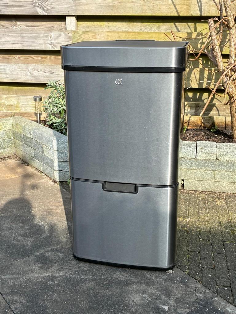 FlinQ RVS Sensor Prullenbak - Recycle Bin, Ophalen, Nieuw, 40 liter of meer, Rvs