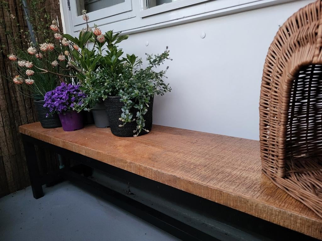 (Tuin) bankje 2 mtr lang en 40 cm breed, Ophalen of Verzenden, 25 tot 50 cm, Rechthoekig