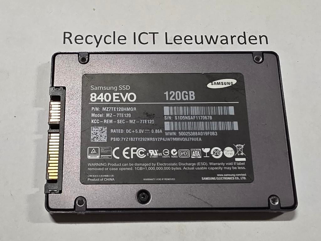 Samsung 120gb laptop ssd hdd hardeschijf 840evo + tape, Intern, Gebruikt, Ophalen of Verzenden, Samsung