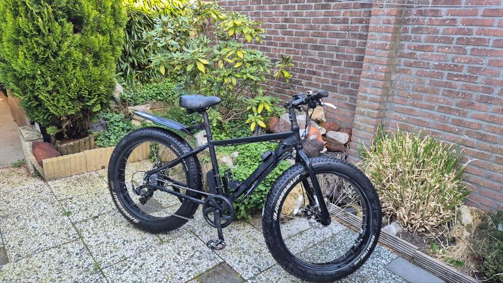 Zwarte elektrische mountainbike met dikke banden, Ophalen of Verzenden, Gebruikt, Overige merken