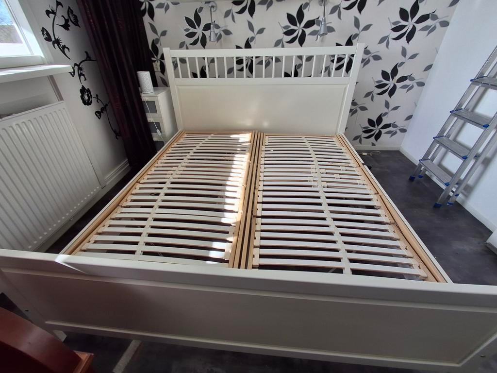 IKEA Hemnes wit ledikant 180x200cm elektrische lattenbodem, Huis en Inrichting, Slaapkamer | Bedden, Ophalen, Wit, Tweepersoons