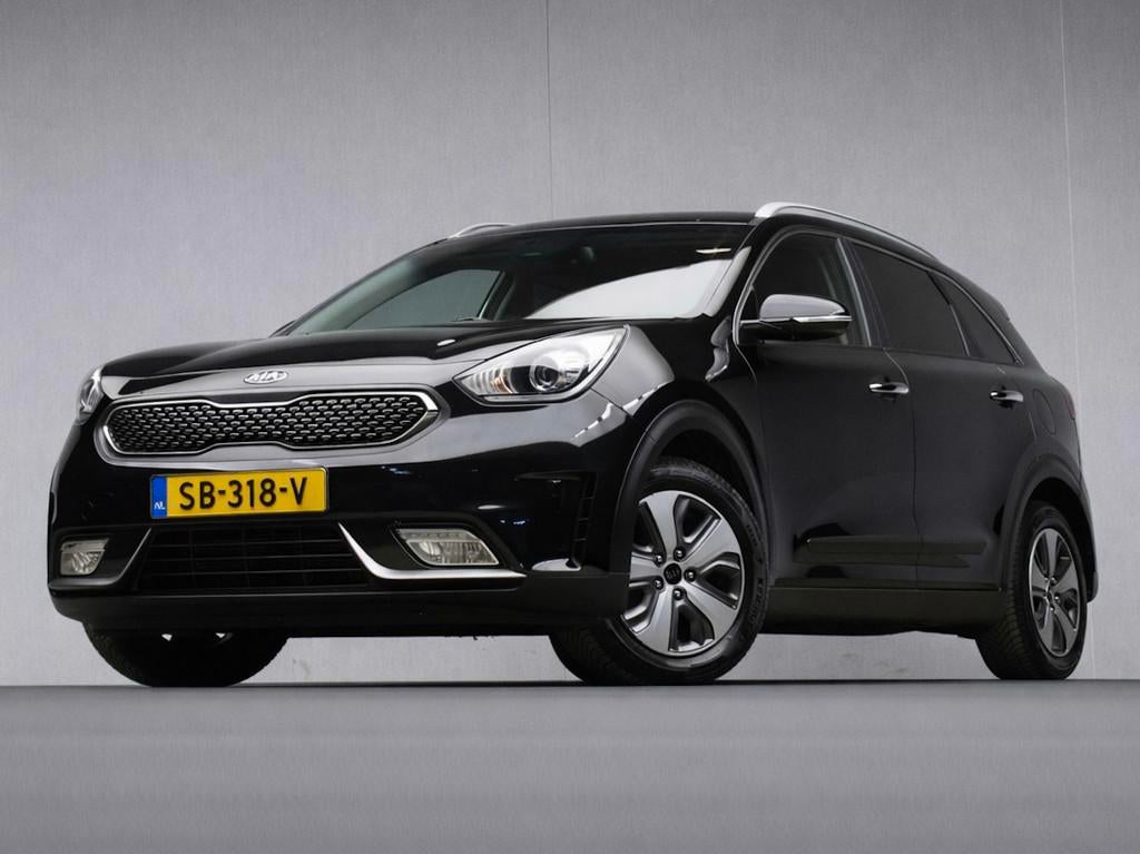 Kia Niro 1.6 GDi Hybrid DynamicLine Sport (APPLE CARPLAY,NAV, Auto's, Gebruikt, Euro 6, Leder en Stof, Zwart